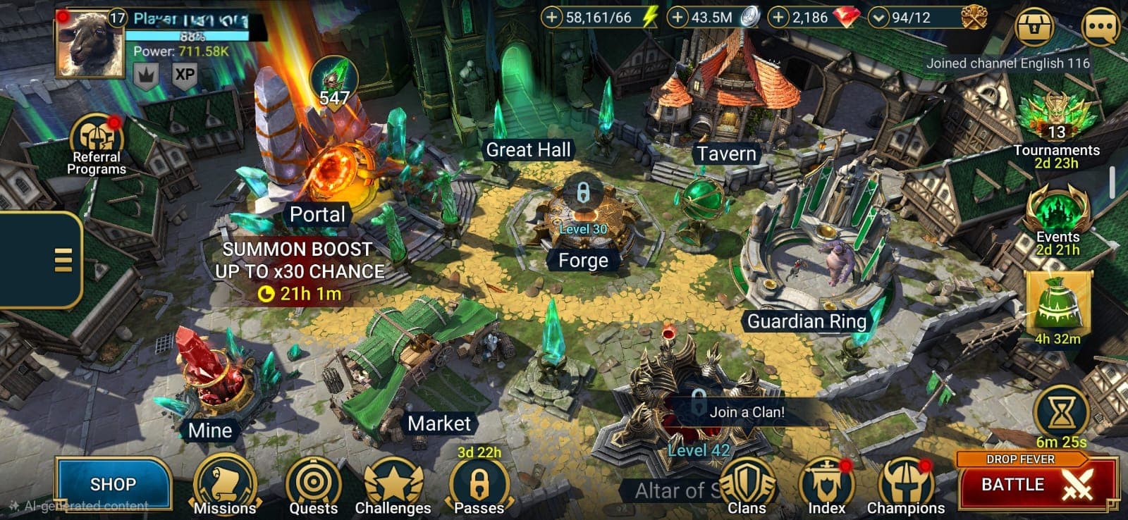 Amazing Starter Account - Legendary - 28 (Gnut+Sydax+) Lots More! - Epics-82 - Rares-364. Energy-58161 - Silver-43.5mil. - Gems-2186. Gem Mine-Lvl 3. 271+Days. Promo Codes Working. Lots of Resources!