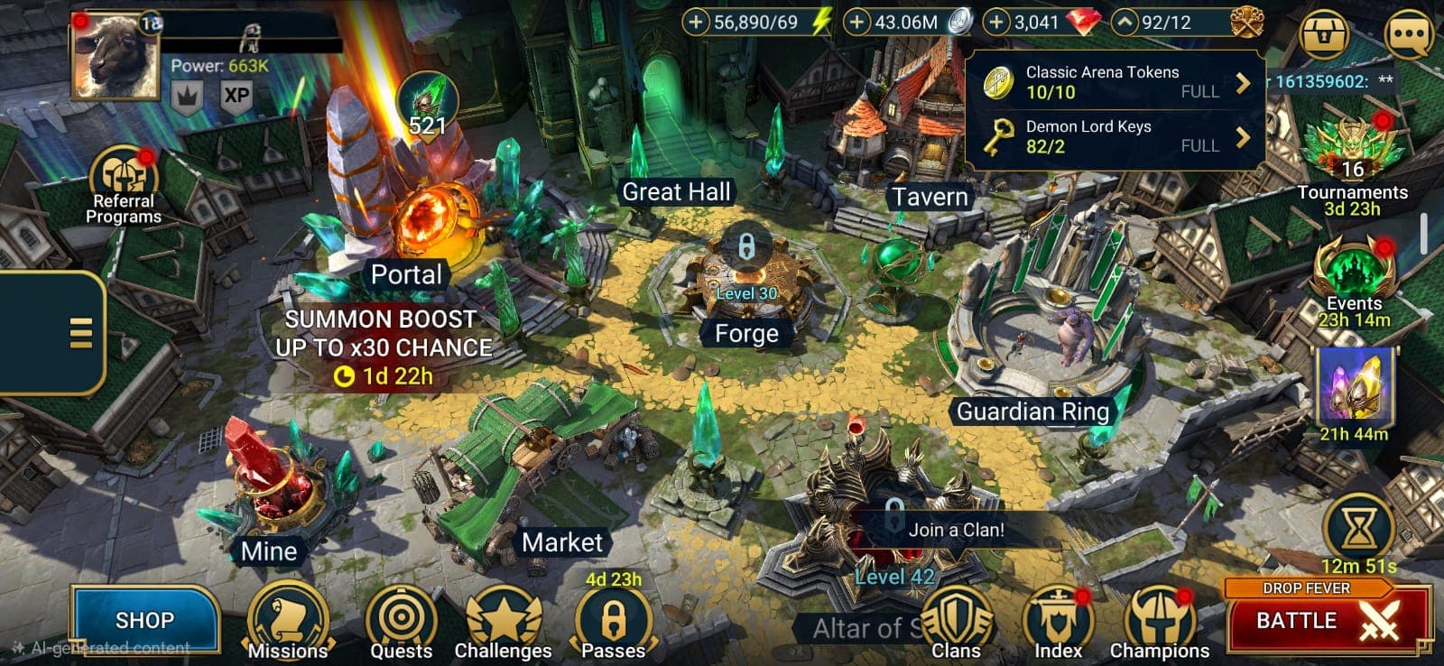 Amazing Starter Account! Mythical Komidus + Lots 0f Legendary/Epics Champions and Resources. Energy-56890 + Silver - 43mil More info in Pics.