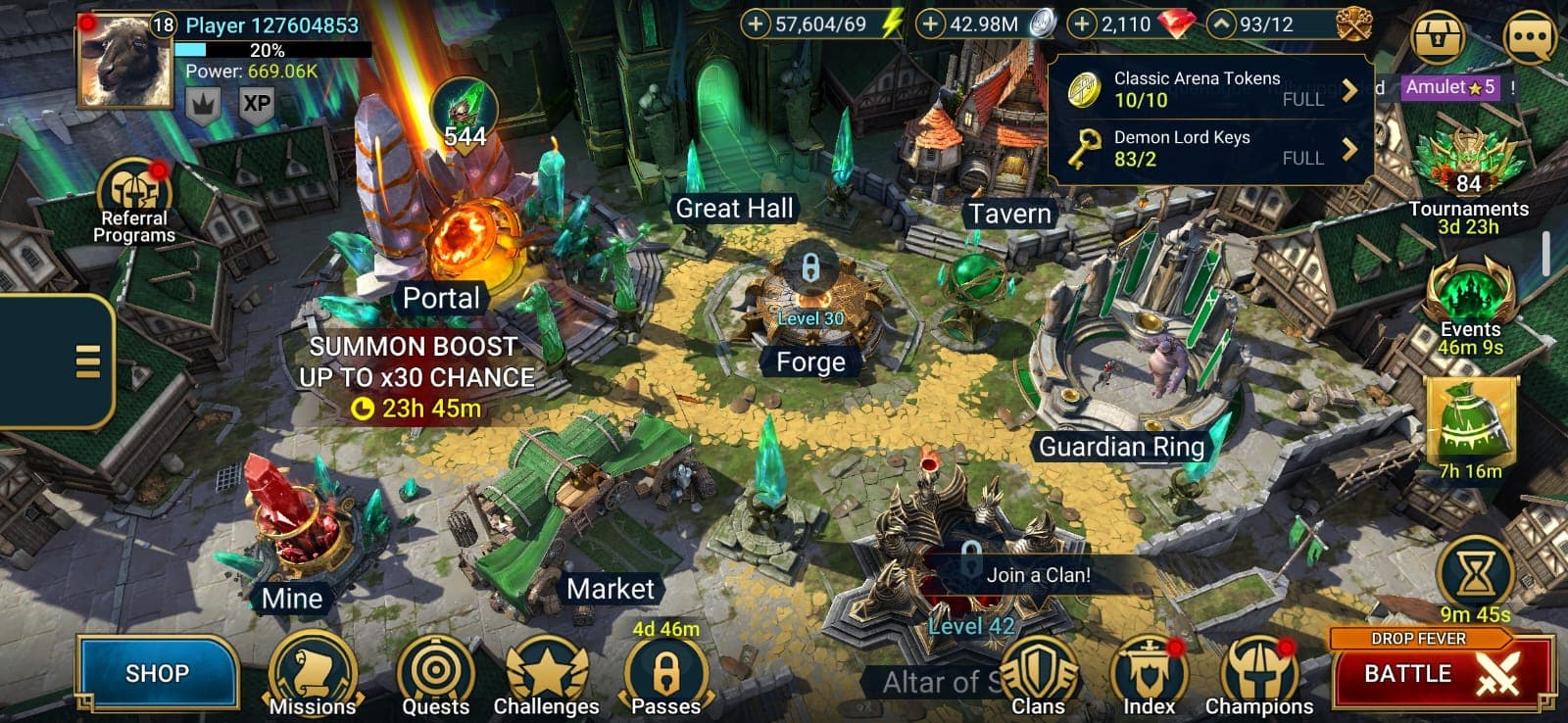 Great Starter Account - Legos-24 (Varkos+) - Epics-59 - Rares-373 Energy-57604 - Silver-42.98mil - Gems-2110 + lots of resources. Gem Mine-Lvl3 - 271+ Day - Working Promo Codes.